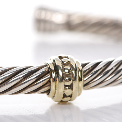 David Yurman Sterling Silver 14K Yellow Gold 5mm Cable Classics Single Station Bracelet 5 of 5
