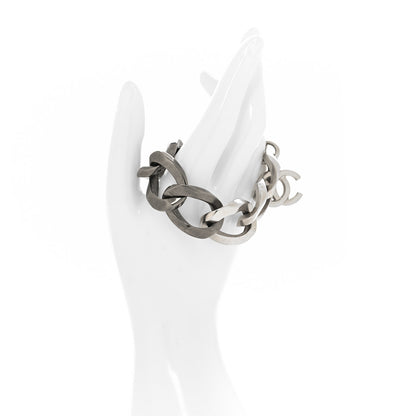 Chanel Metal Chain Link CC Bracelet Silver Ruthenium 2 of 4