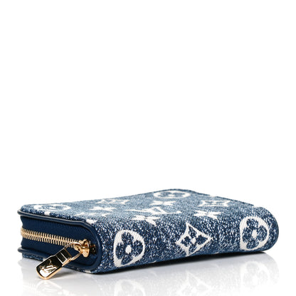 Louis Vuitton Denim Monogram Jacquard Zippy Coin Purse Bleu 4 of 8