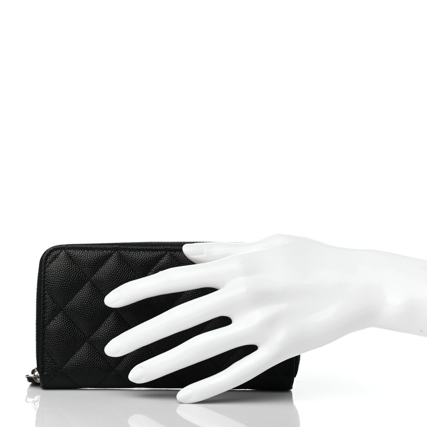 Chanel Caviar Quilted Medium Zip Around Wallet Black 2 of 8