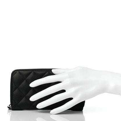 Chanel Caviar Quilted Medium Zip Around Wallet Black 2 of 8