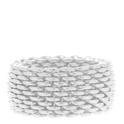 Tiffany Sterling Silver Somerset Mesh Ring 49 5 3 of 5