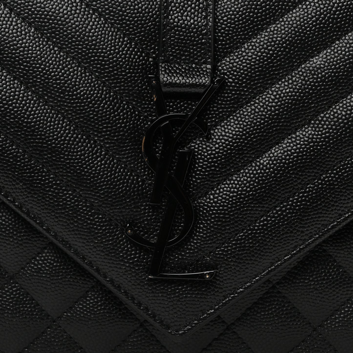Grain De Poudre Textured Mixed Matelasse Triquilt Medium Monogram Monochrome Satchel Black