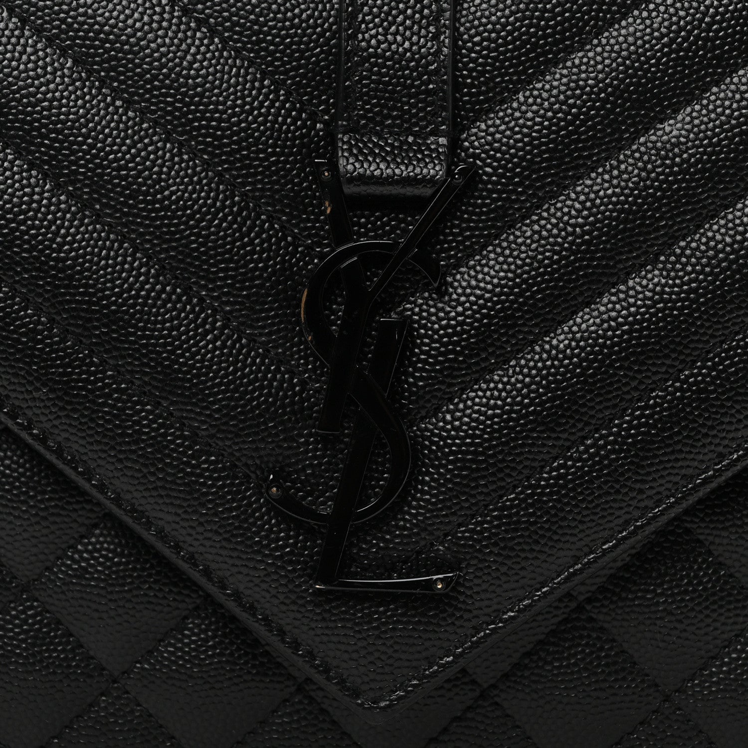 Saint Laurent Grain De Poudre Textured Mixed Matelasse Triquilt Medium Monogram Monochrome Satchel Black 7 of 9