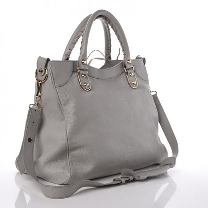 Balenciaga Chevre Gold Metallic Edge Hardware Velo Gris Perle 3 of 13