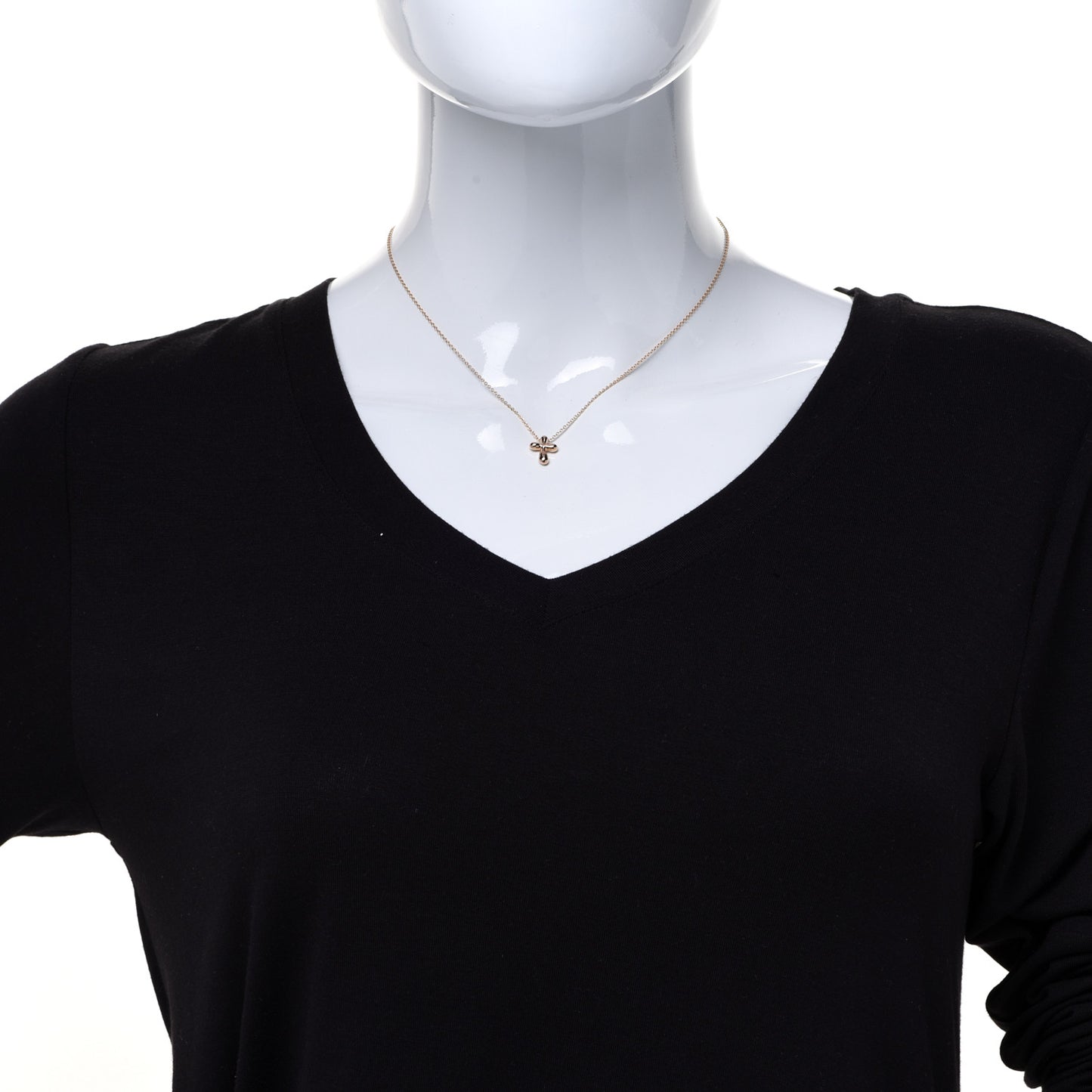 18K Rose Gold 12mm Elsa Peretti Cross Pendant Necklace