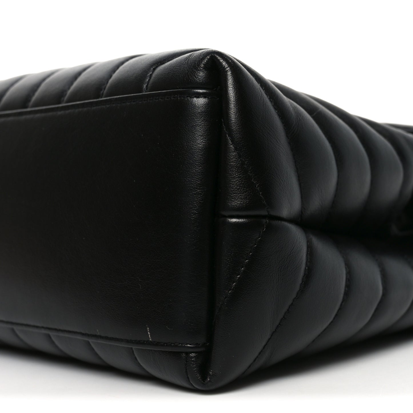 Calfskin Y Quilted Monogram Medium Loulou Chain Satchel Black