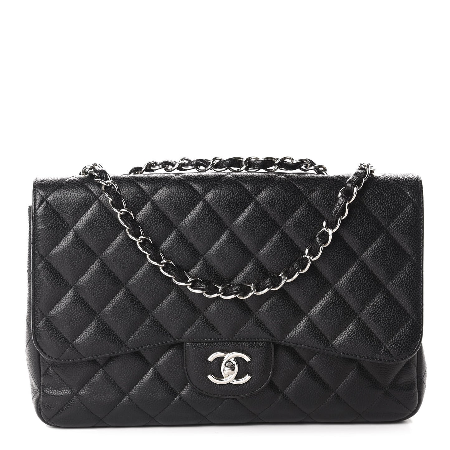 Caviar Quilted Jumbo Single Flap Black