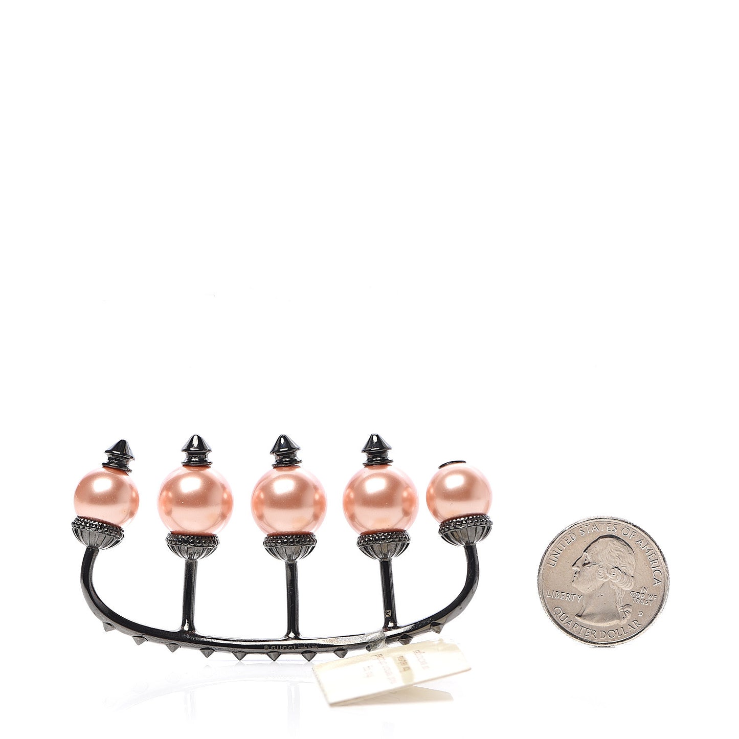Metal Pearl Multi-Finger Ring Pink