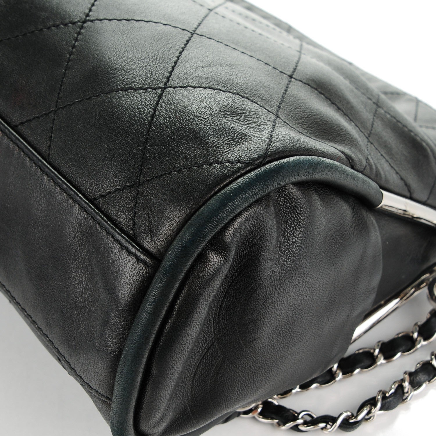 Chanel Lambskin Stitched Medium Ultimate Soft Tote Black 8 of 9