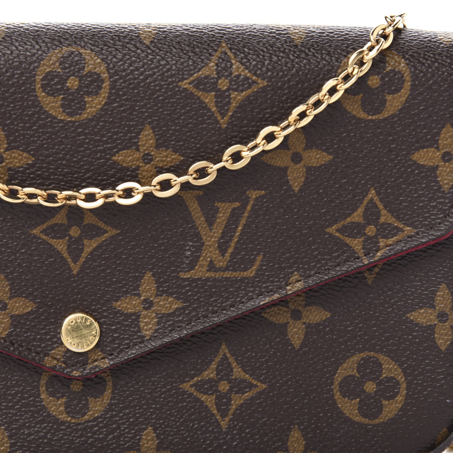 Louis Vuitton Monogram Pochette Felicie Chain Wallet Fuchsia 12 of 12