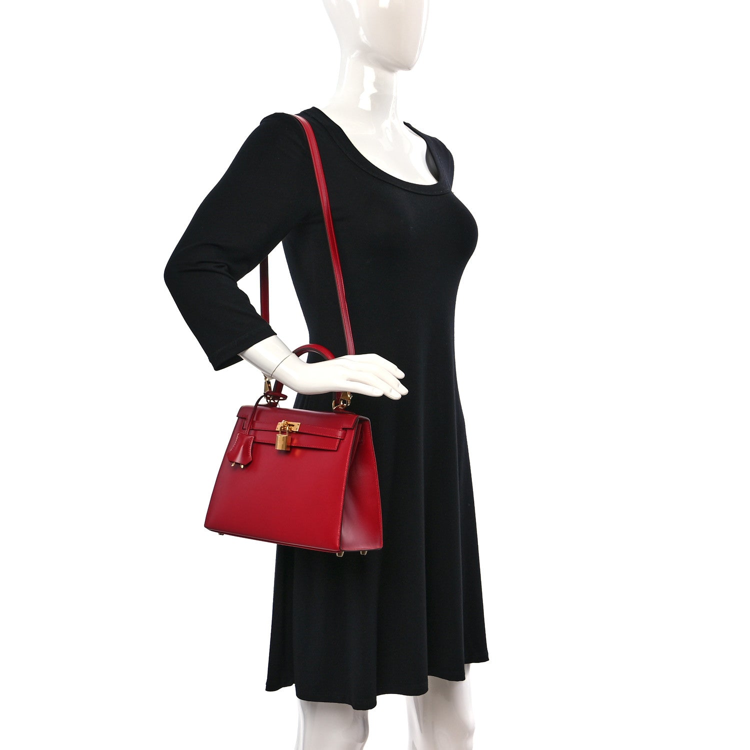 Hermes Tadelakt Kelly Sellier 25 Rouge Vif 2 of 11