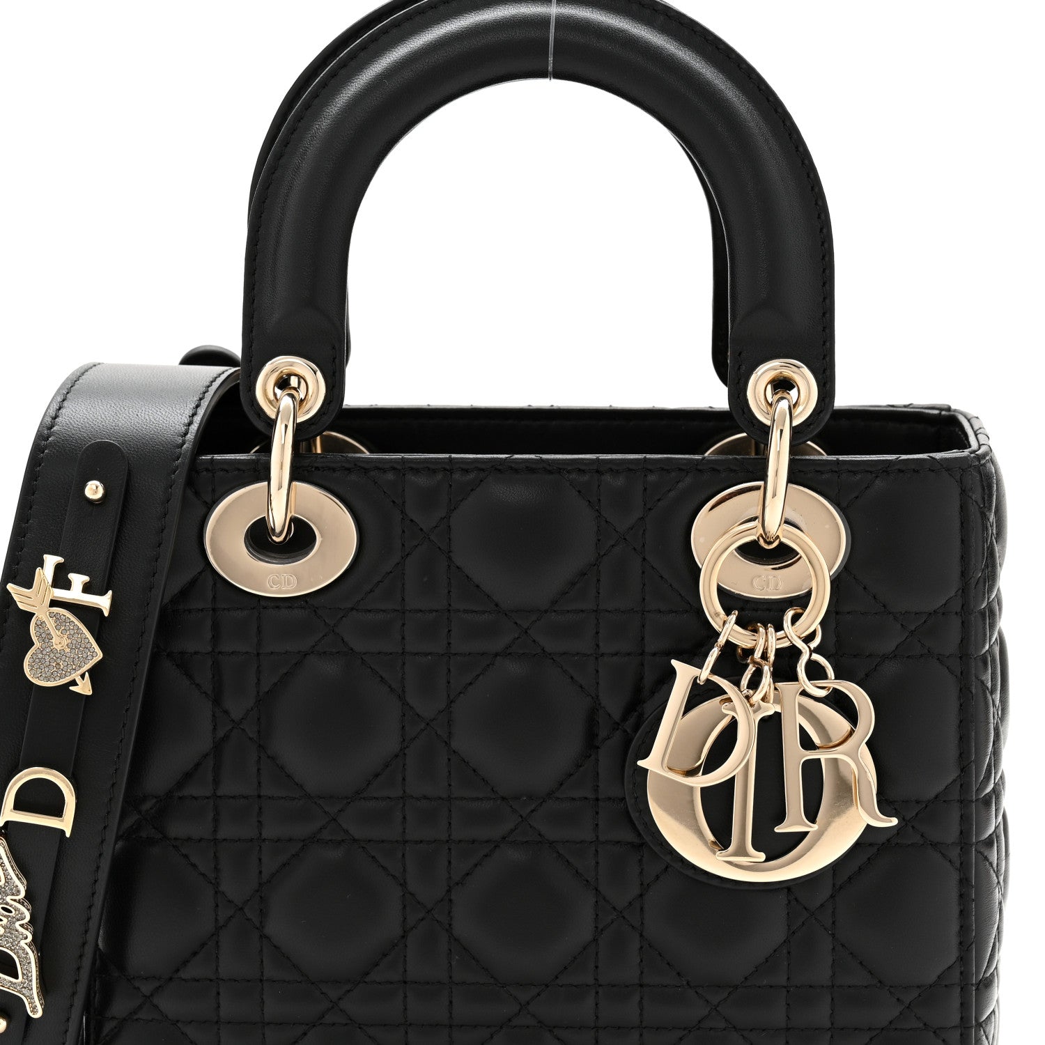 Christian Dior Lambskin Cannage Small My ABCDior Lady Dior Black 8 of 12