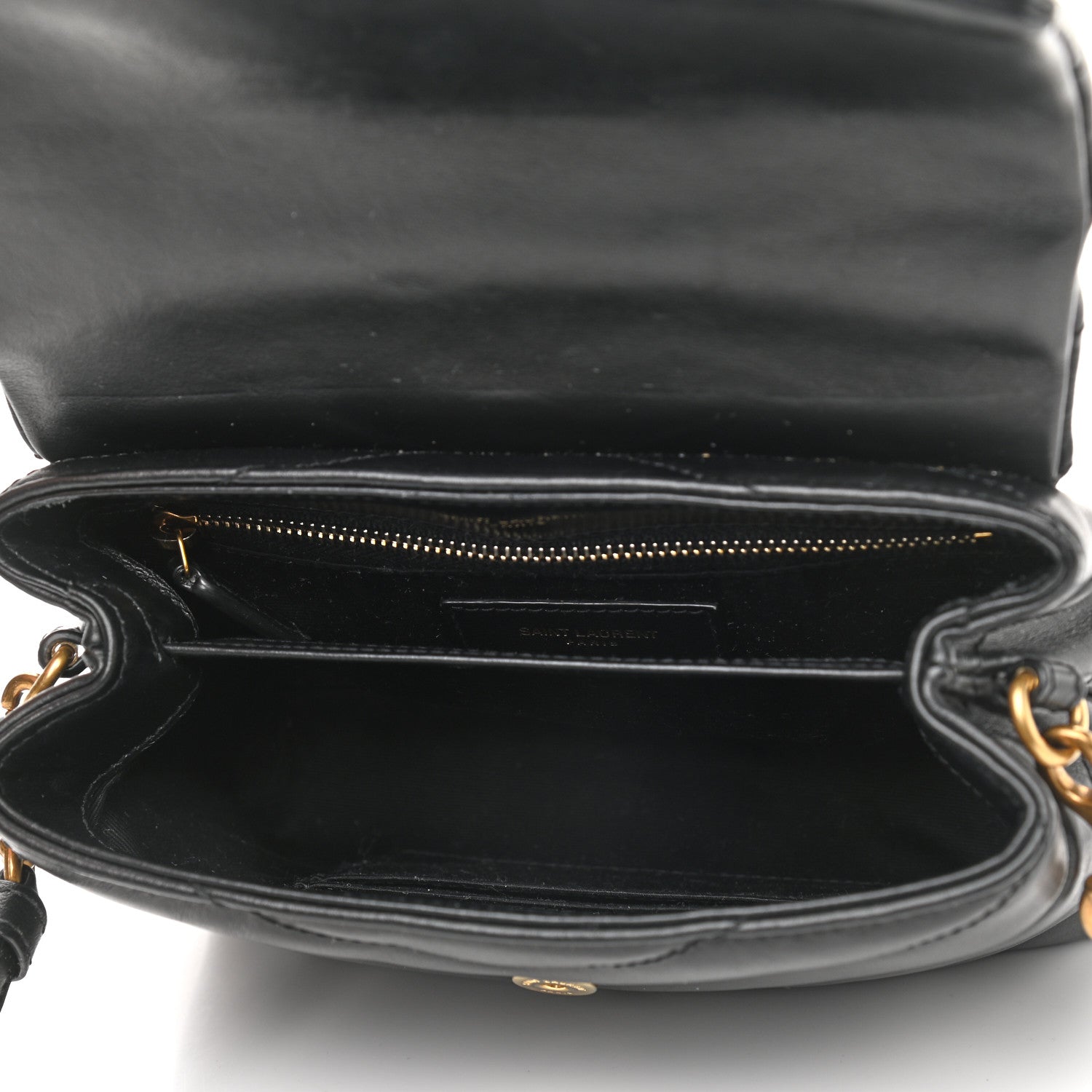 Saint Laurent Calfskin Y Quilted Monogram Toy Loulou Crossbody Bag Black 5 of 15