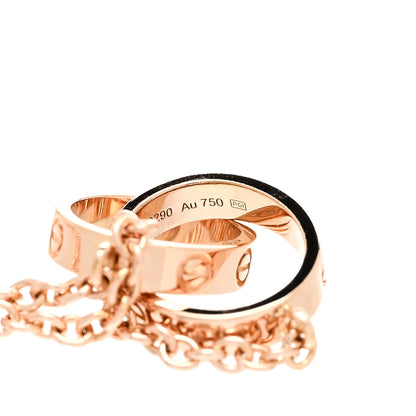 Cartier 18K Pink Gold Interlocking LOVE Necklace 5 of 6