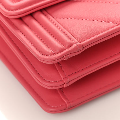 Chanel Calfskin Chevron North South Boy Flap Pink 8 of 9