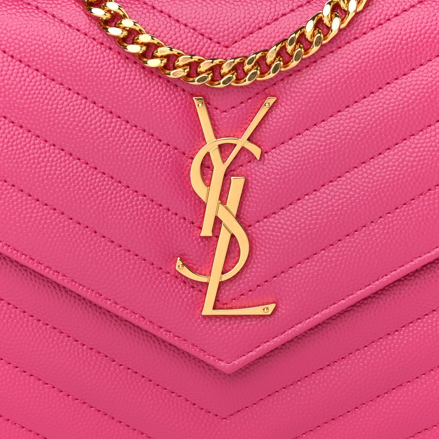 Grain De Poudre Matelasse Chevron Monogram Chain Wallet Bubblegum