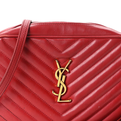Saint Laurent Calfskin Matelasse Monogram Lou Camera Bag Opyum Red 8 of 10