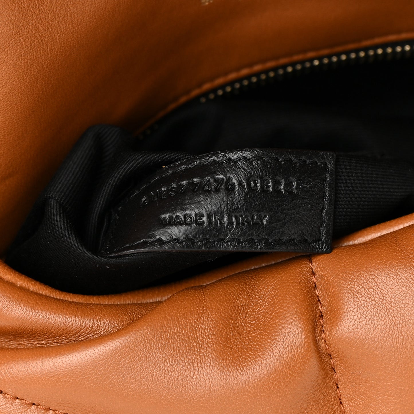 Lambskin Quilted Small Loulou Puffer Monogram Chain Satchel Dark Honey
