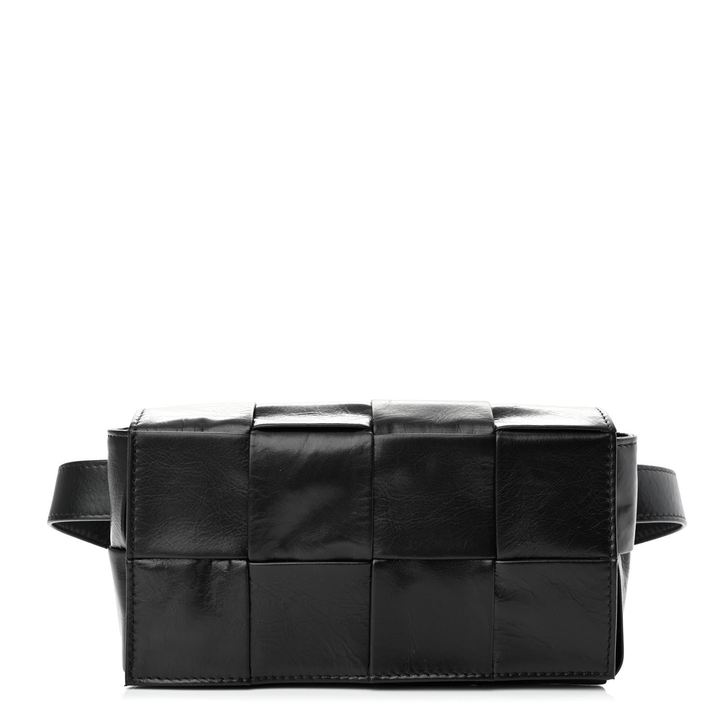 Bottega Veneta Paper Calfskin Intrecciato Cassette Belt Bag Black 1 of 11