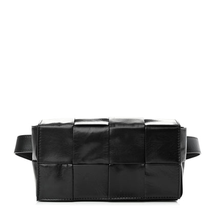 Bottega Veneta Paper Calfskin Intrecciato Cassette Belt Bag Black 1 of 11
