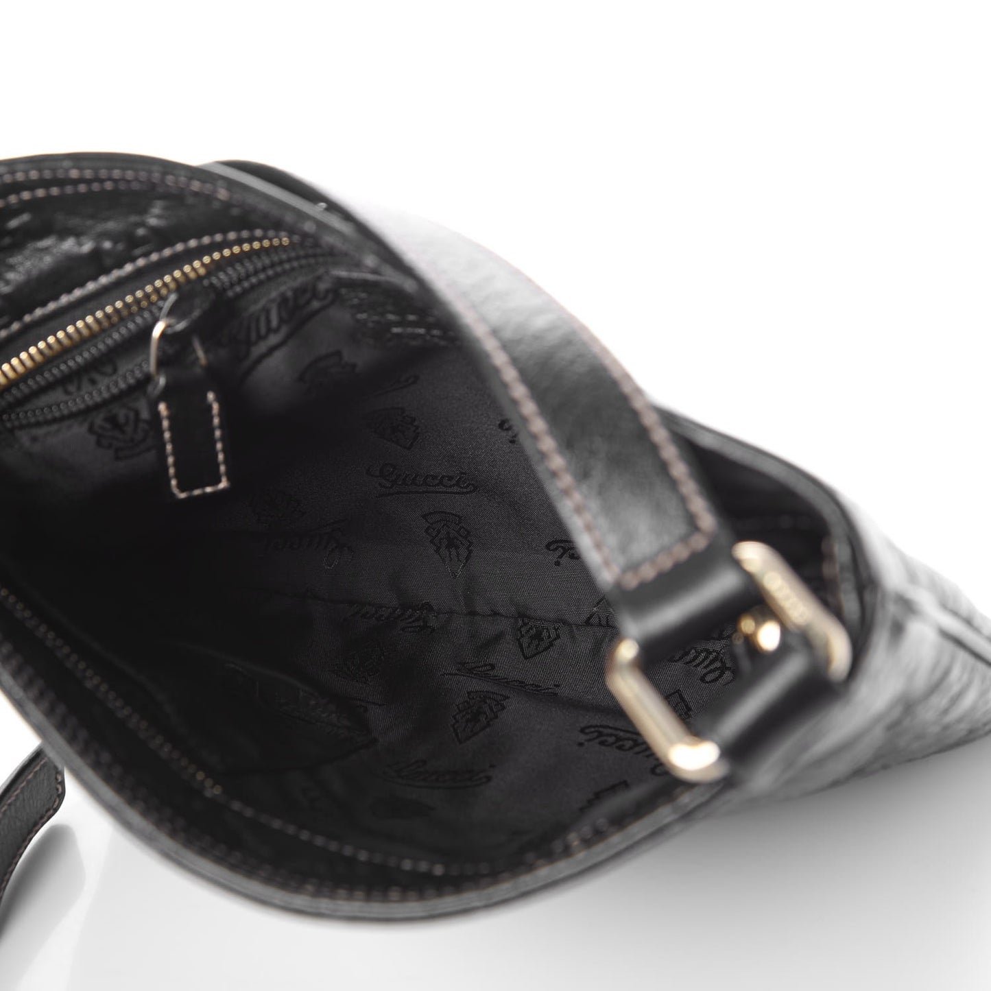 Guccissima Small Flat Messenger Bag Black