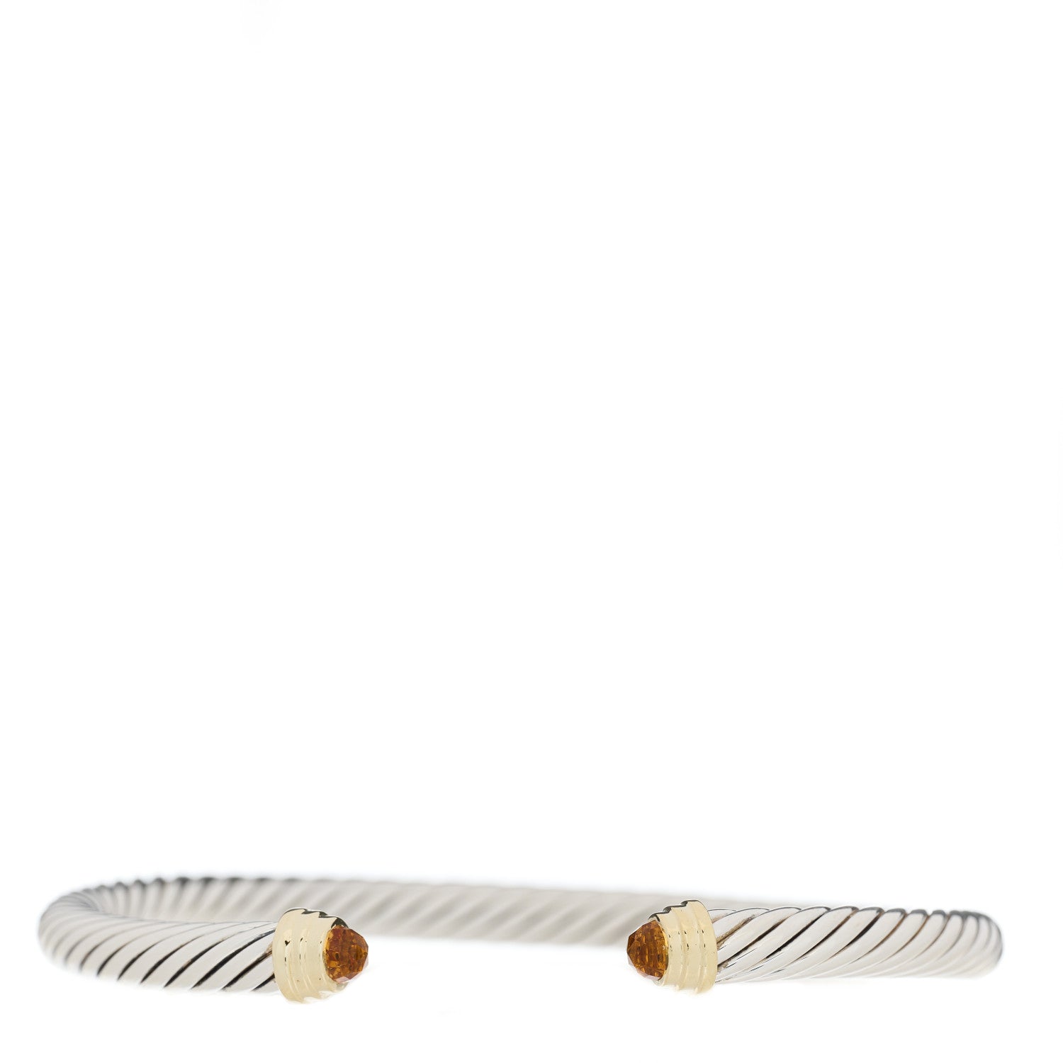 David Yurman Sterling Silver 14K Yellow Gold Citrine 5mm Cable Classics Petite Color Bracelet 2 of 6