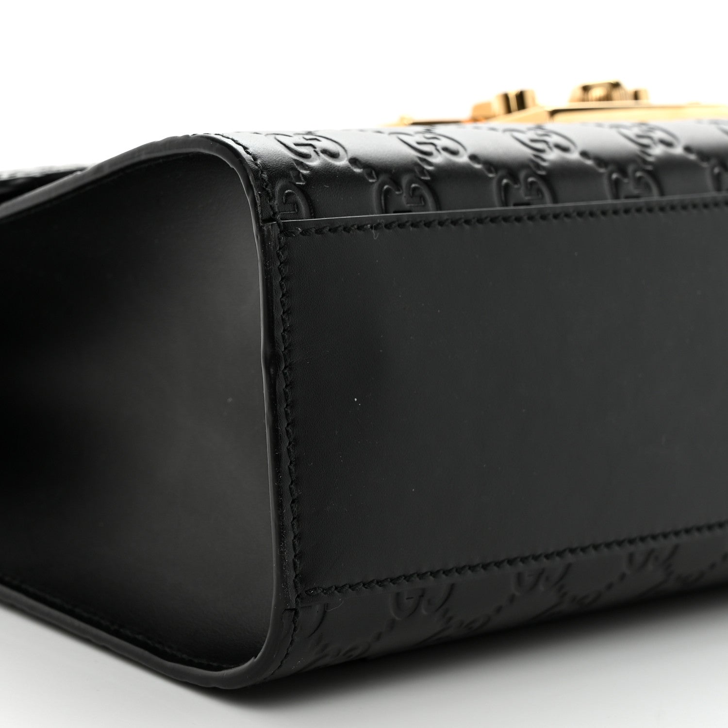 Gucci Guccissima Medium Padlock Shoulder Bag Black 9 of 10