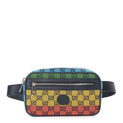 Gucci Monogram Multicolor Retro Interlocking G Belt Bag Blue Rainbow Light Blue 1 of 9