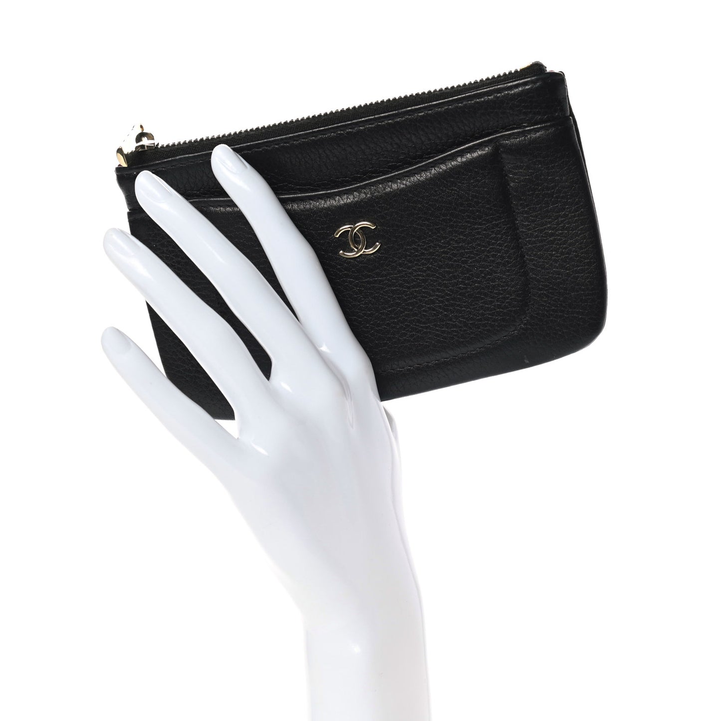 Grained Calfskin Small Neo Executive Cosmetic Case Black