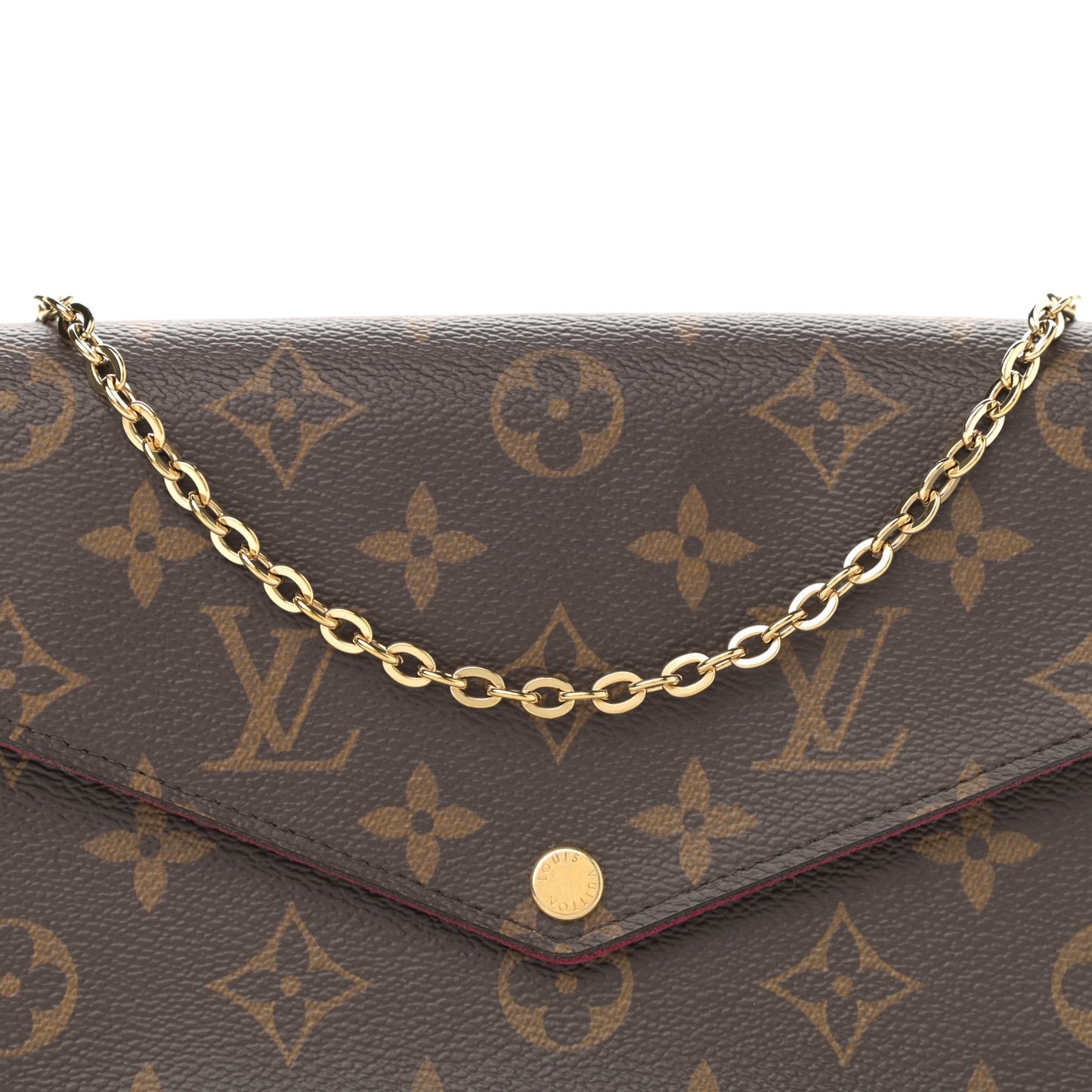 Monogram Pochette Felicie Chain Wallet Fuchsia