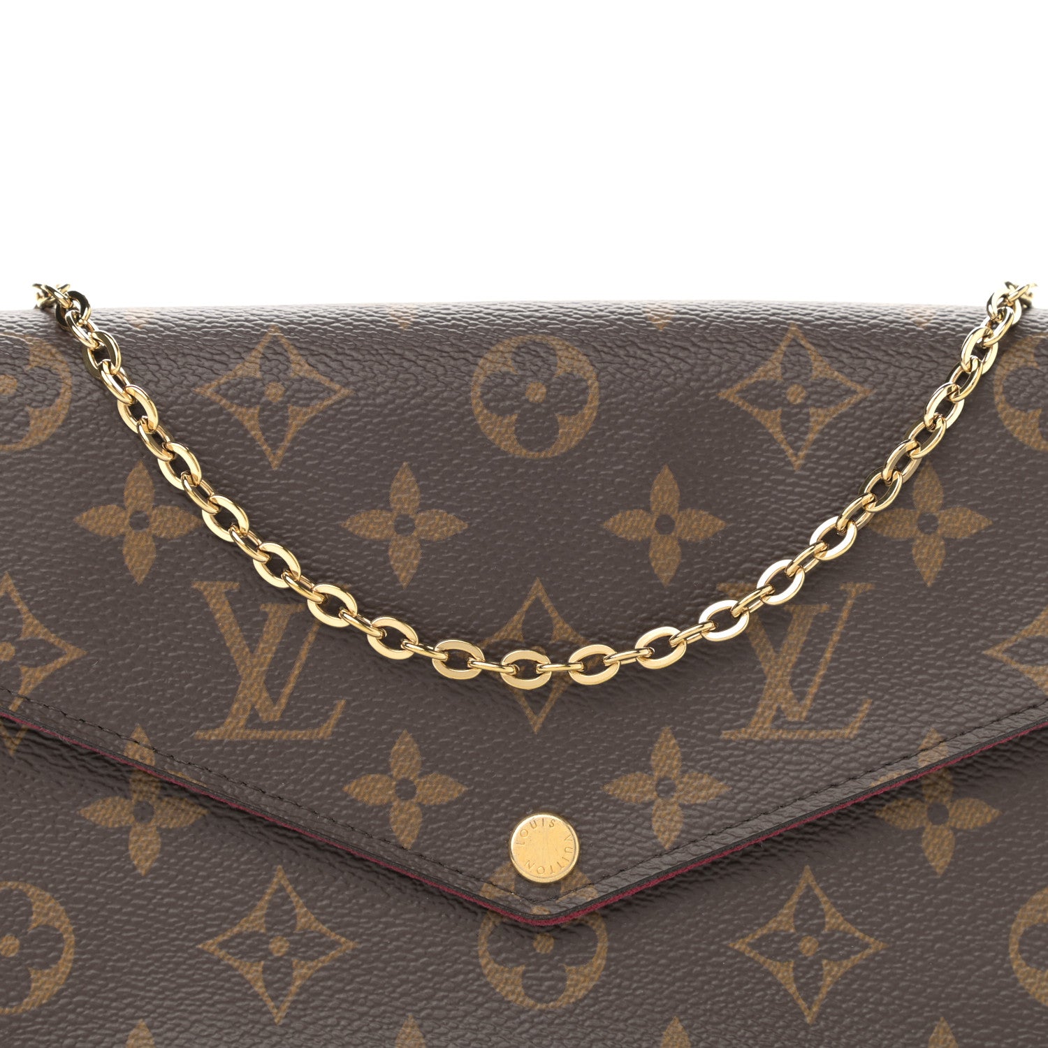 Louis Vuitton Monogram Pochette Felicie Chain Wallet Fuchsia 9 of 13