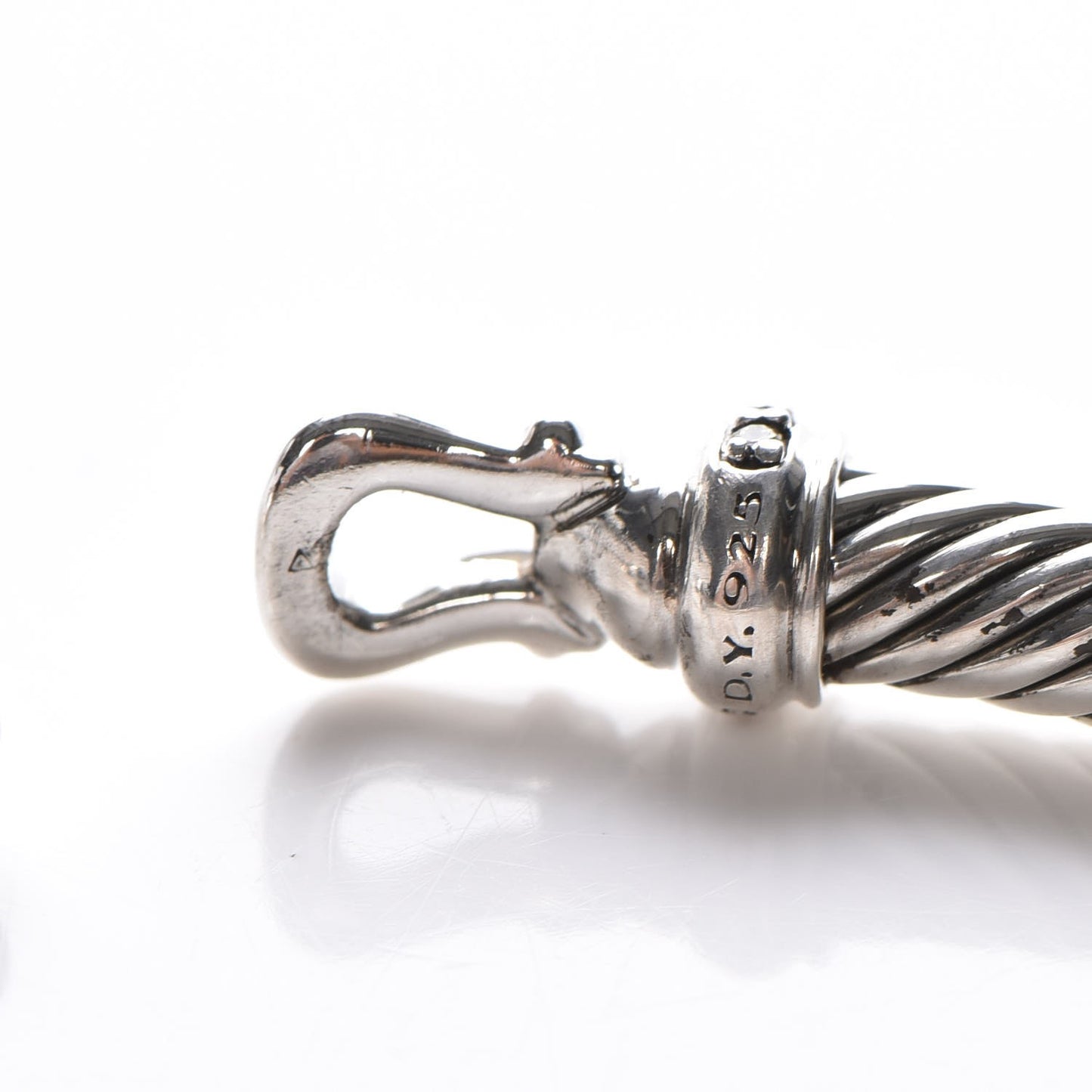Sterling Silver Diamond 5mm Cable Buckle Bracelet
