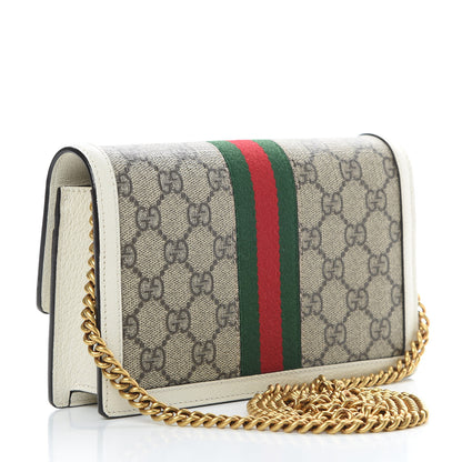 Gucci GG Supreme Monogram Web Queen Margaret Chain Wallet White 3 of 10