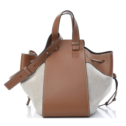 Loewe Calfskin Canvas Medium Hammock Shoulder Bag Natural Tan 1 of 10