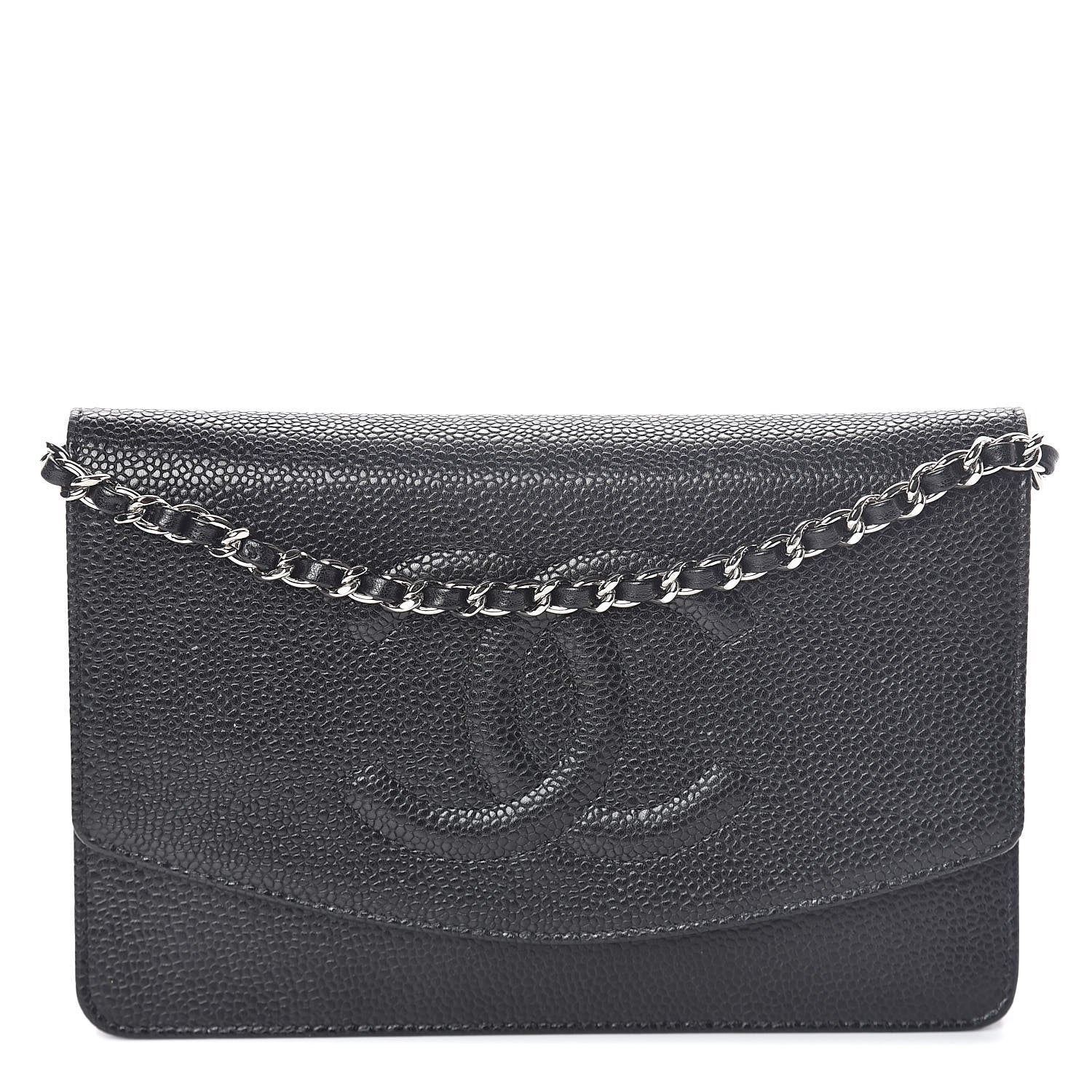 Chanel Caviar Timeless CC Wallet On Chain WOC Black 1 of 11