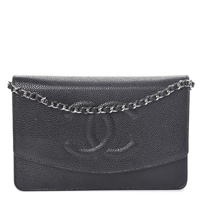 Chanel Caviar Timeless CC Wallet On Chain WOC Black 1 of 11