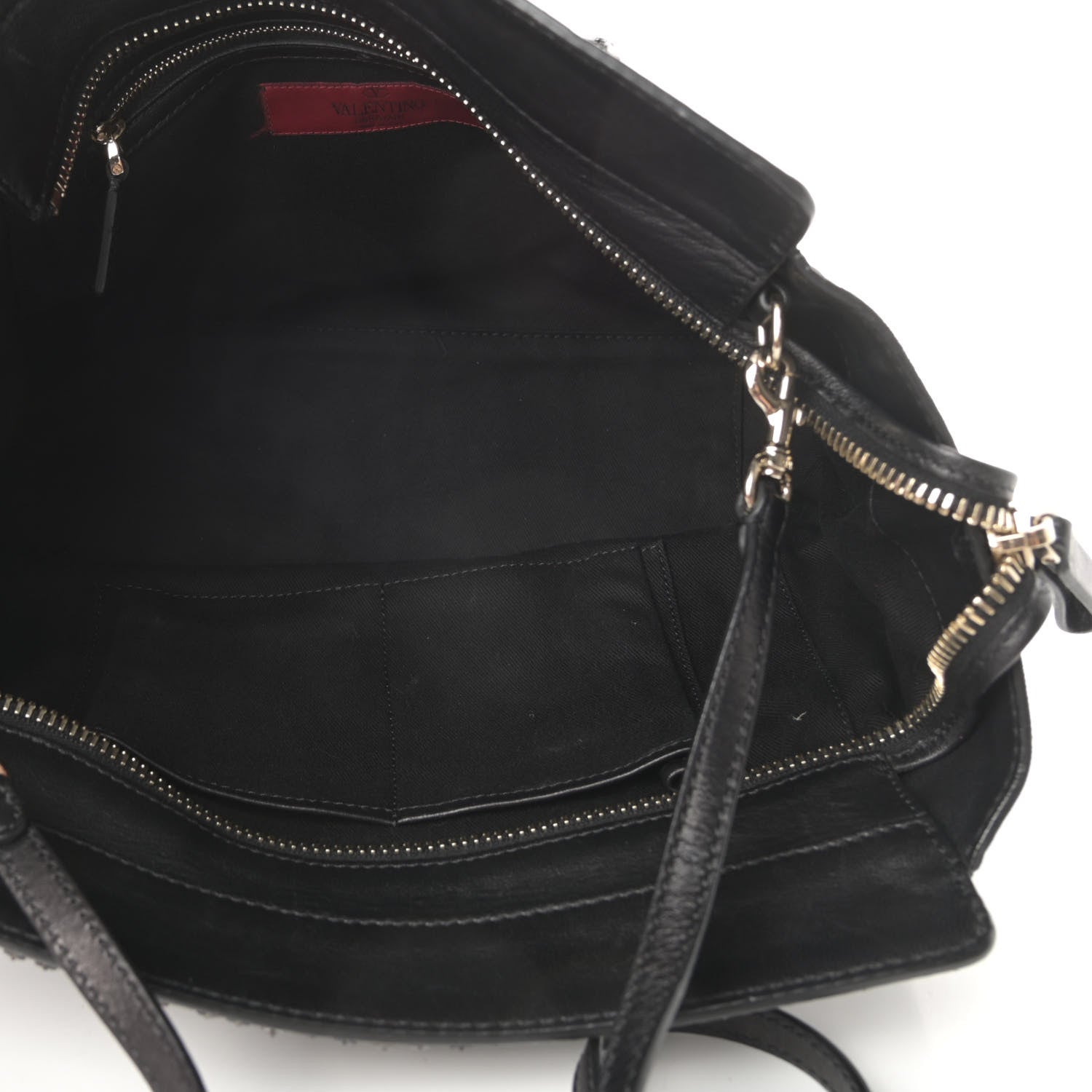 Valentino Garavani Lambskin Crystal B Diamond Tote Black 5 of 21