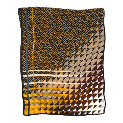 Fendi Silk FF Stole Scarf Black Brown 1 of 4