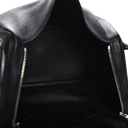 Hermes Taurillon Clemence Lindy 30 Black 5 of 9