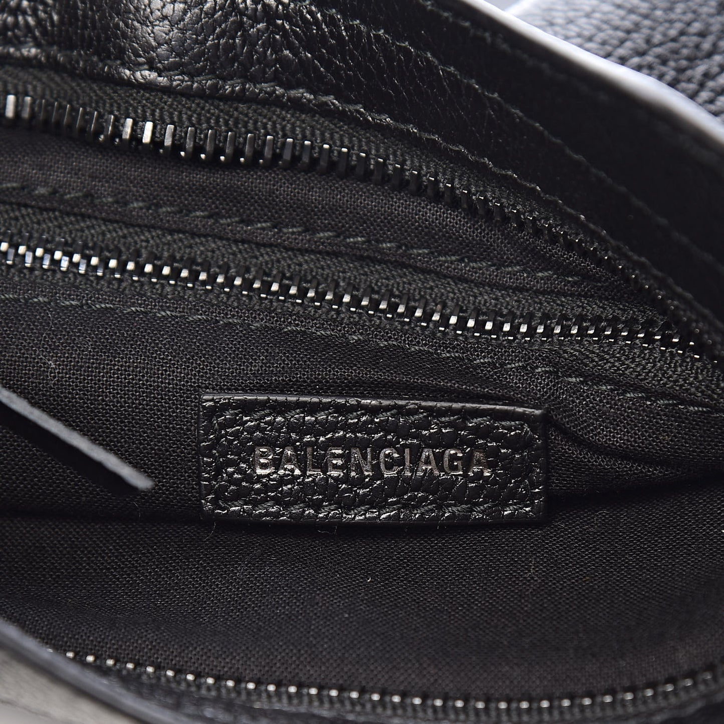 Shiny Goatskin Matte Black Metallic Edge Hardware Mini City Black