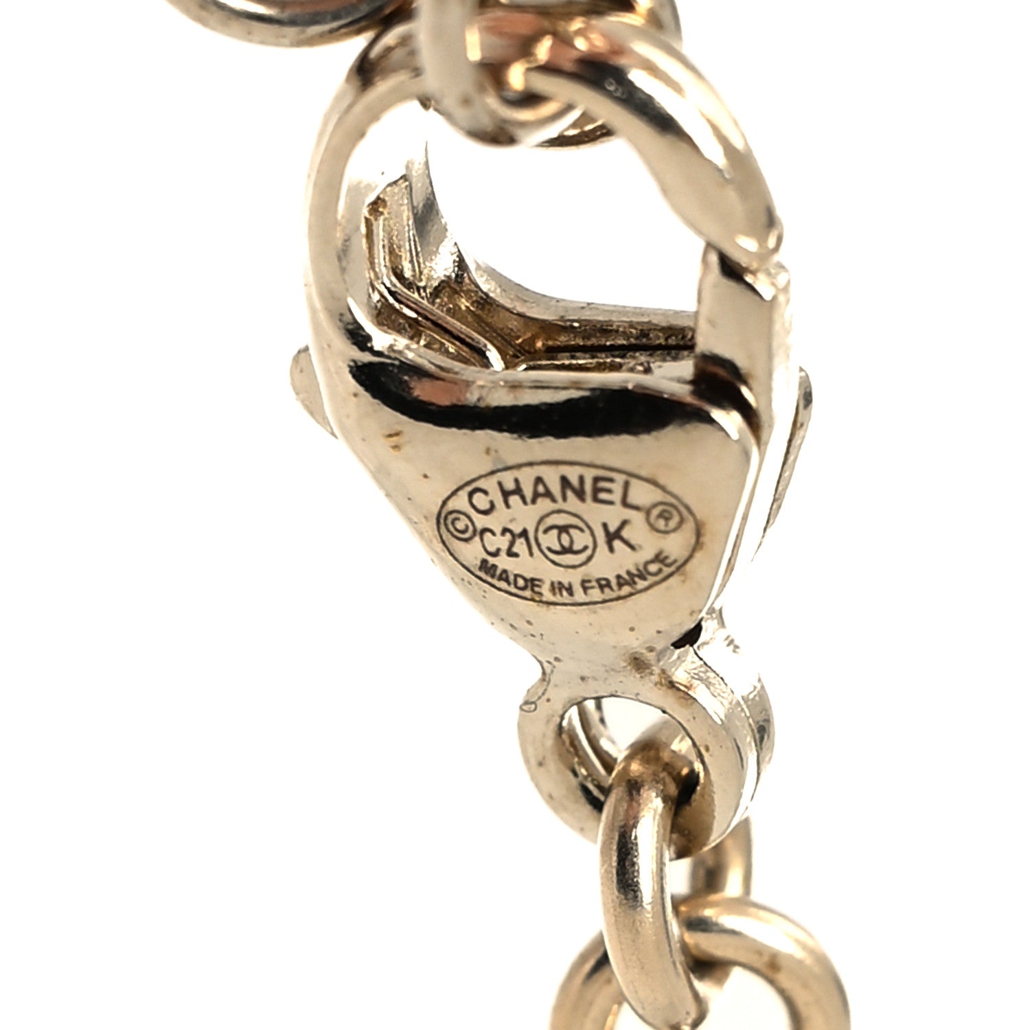 Chanel Pearl Crystal CC Long Necklace Gold Multicolor 5 of 5