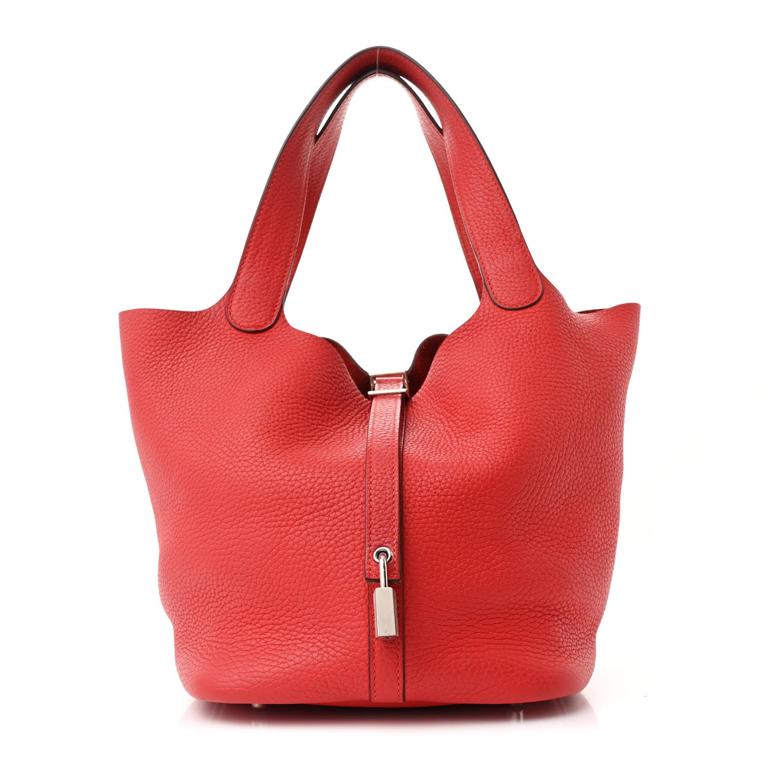Hermes Taurillon Clemence Picotin Lock 22 MM Rouge Pivoine 1 of 10