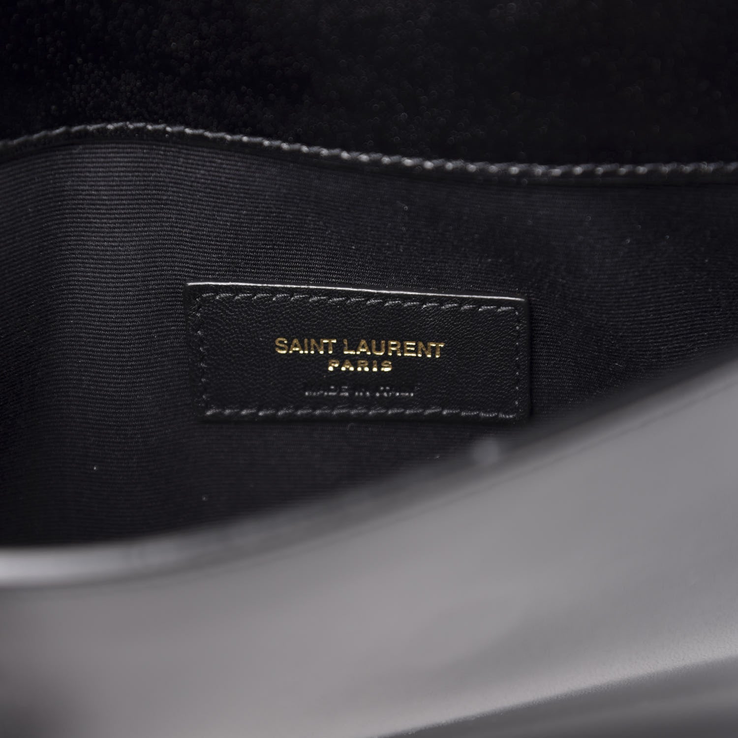 Saint Laurent Smooth Shiny Calfskin Monogram Uptown Pouch Black 6 of 12