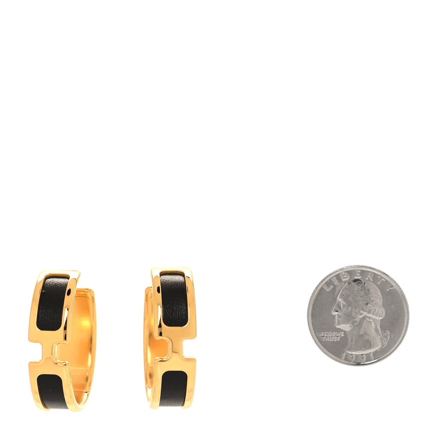 Box Calfskin Olympe Hoop Earrings Black