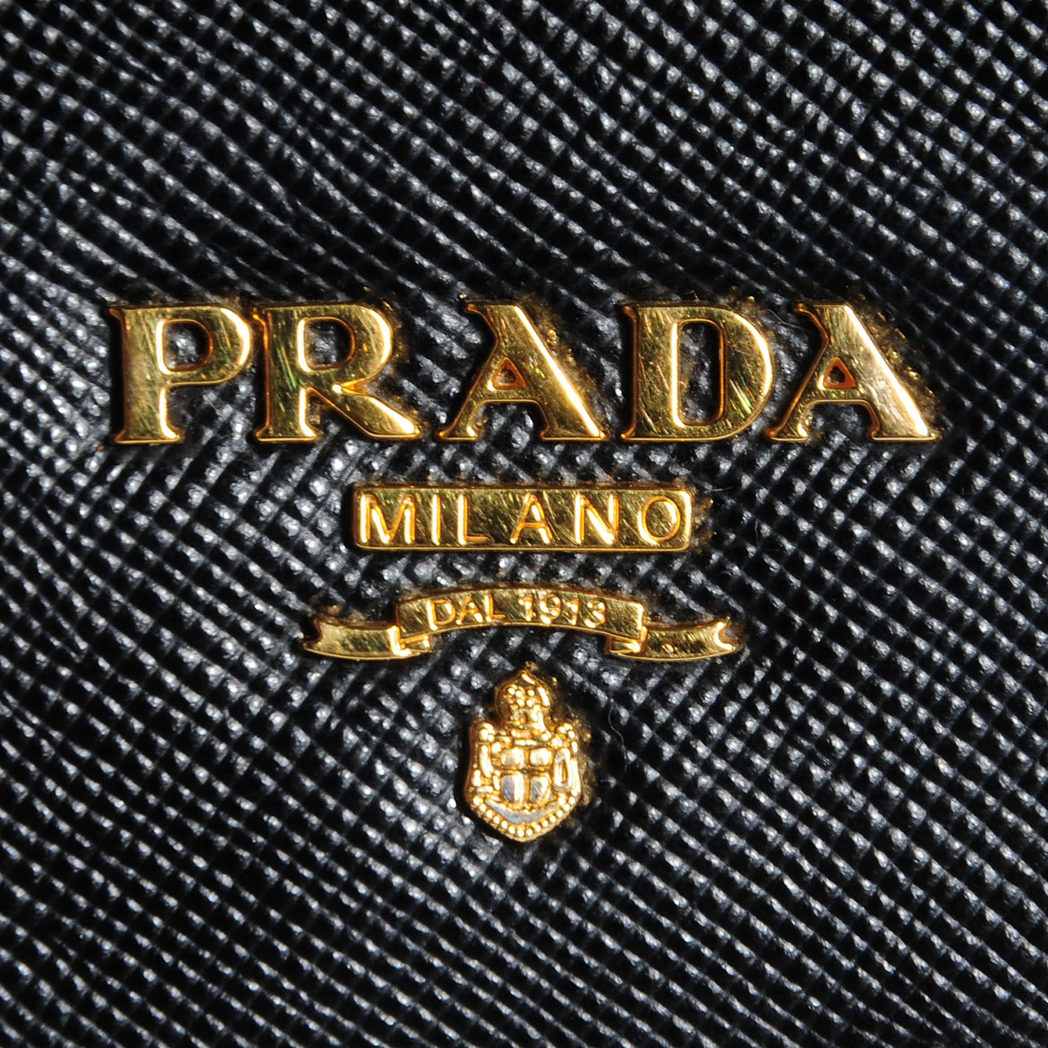Prada Saffiano Metal Oro Chain Wallet Nero Black 10 of 10