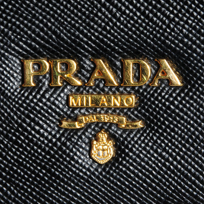Prada Saffiano Metal Oro Chain Wallet Nero Black 10 of 10