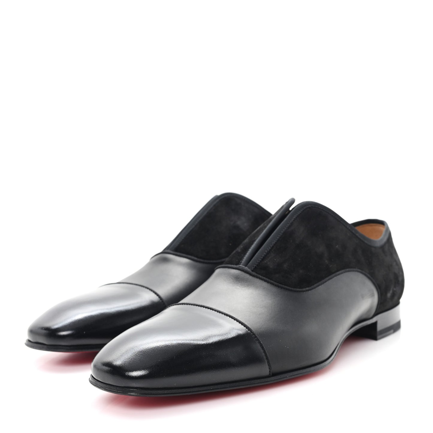 Calfskin Veau Velours Mens Alpha Male Flat 42.5 Black