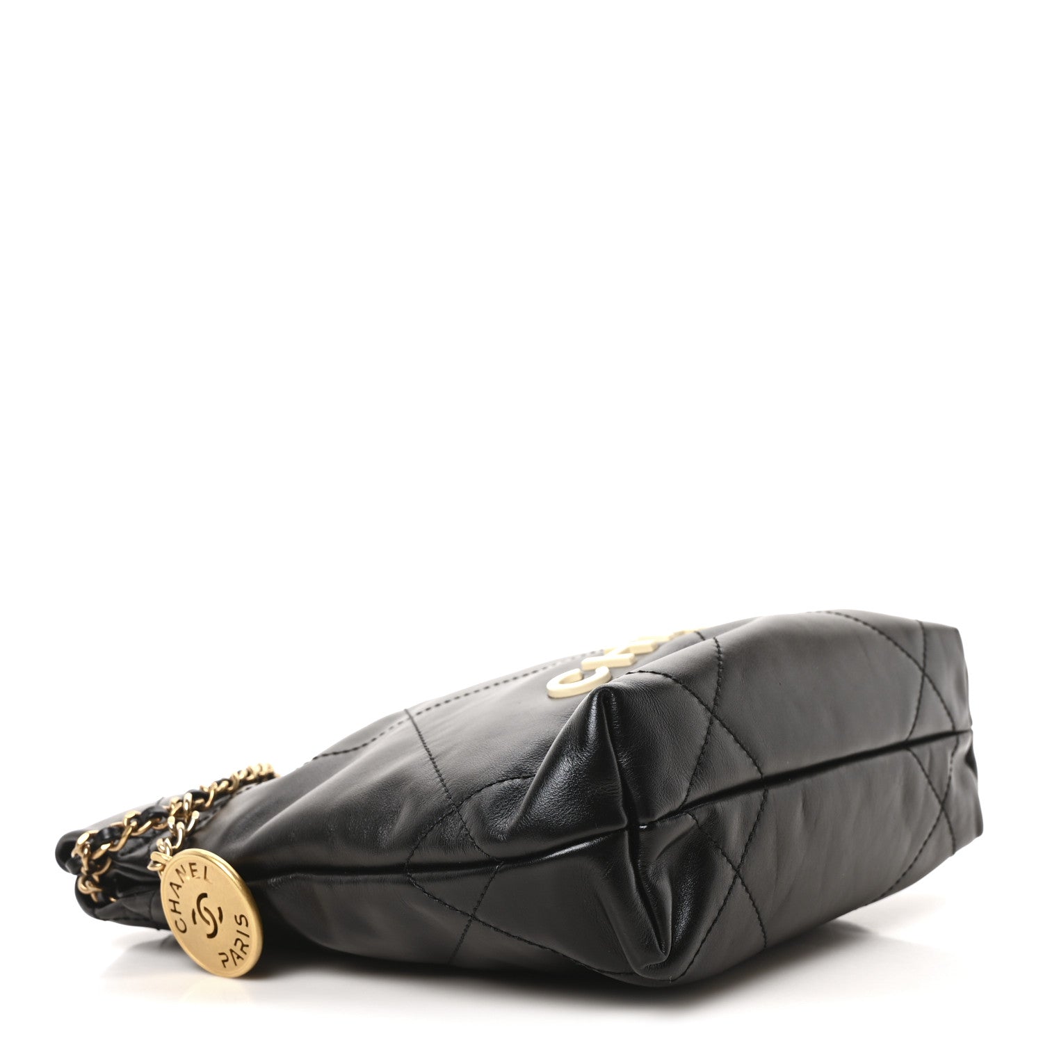 Chanel Shiny Calfskin Quilted Mini Chanel 22 Black White 4 of 10