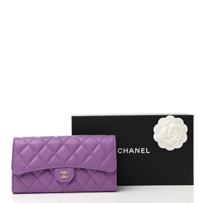 Chanel Caviar Quilted Large Flap Wallet Purple 9 of 9
